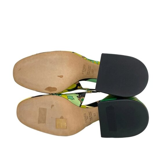 FENDI - Black Yellow Green Multi PVC Women's Sandals 451-072925 - Picture 4 of 6